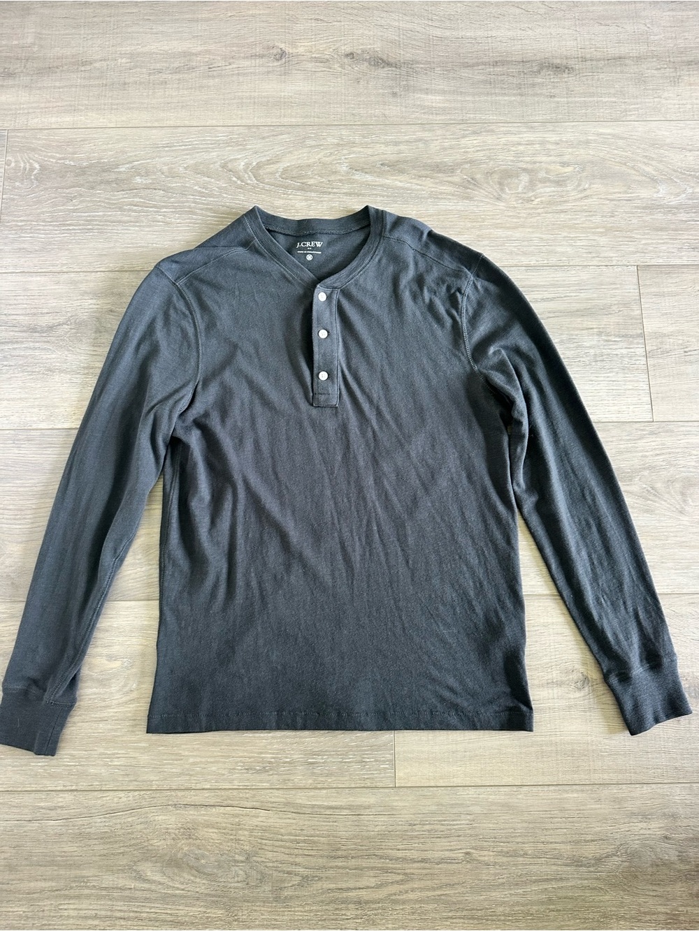 J. Crew Factory Charcoal Black Long-Sleeve Henley